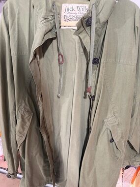 Jack Wills Olive Green Military-Style Hooded Field Jacket